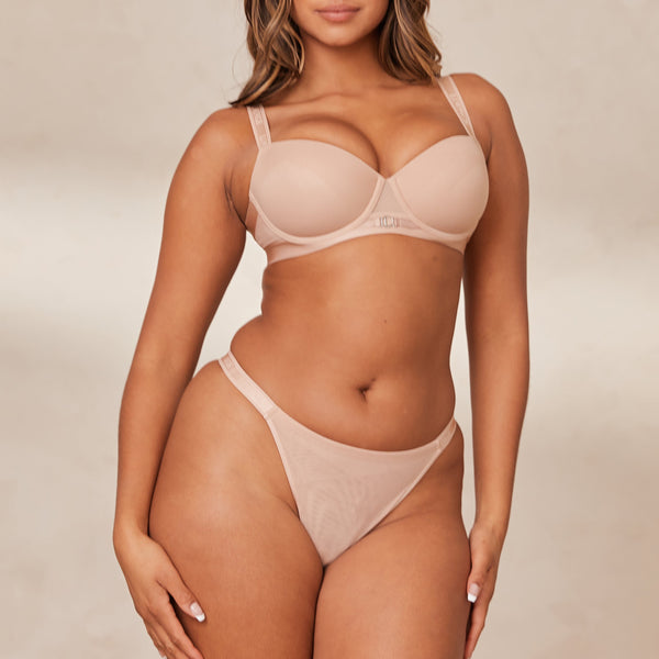 Lounge Underwear Smooth Mesh T-shirt Bra - Taupe
