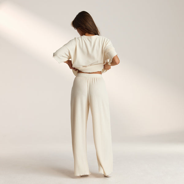 lounge underwear Soft Waffle Pyjama Bottoms - Cream