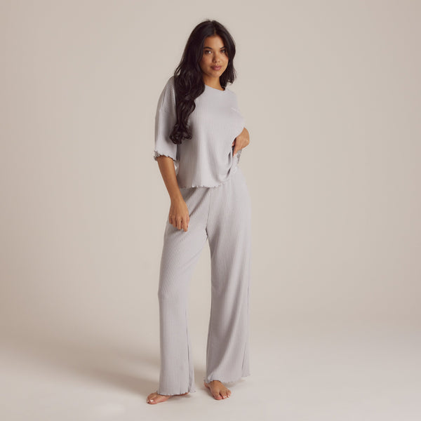 Lounge Underwear Soft Waffle Pyjama Bottoms - Frost