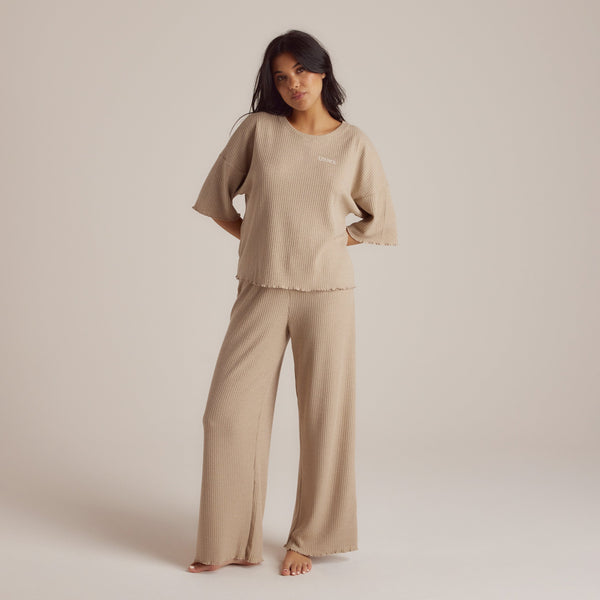 Lounge Underwear Soft Waffle Pyjama Bottoms - Mink