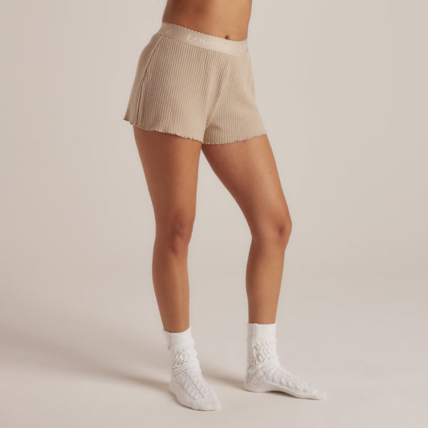 Lounge Underwear Soft Waffle Pyjama Shorts - Mink