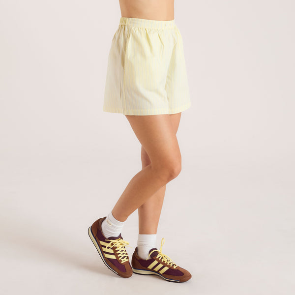 Lounge Underwear Striped Cotton Shorts - Yellow