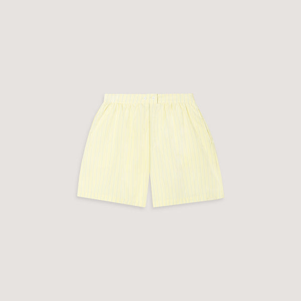 Lounge Underwear Striped Cotton Shorts - Yellow