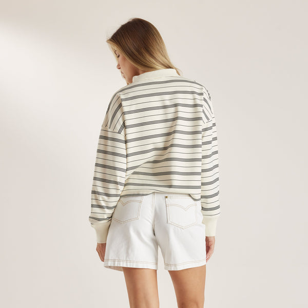 lounge underwear Striped Rugby Shirt - Cream