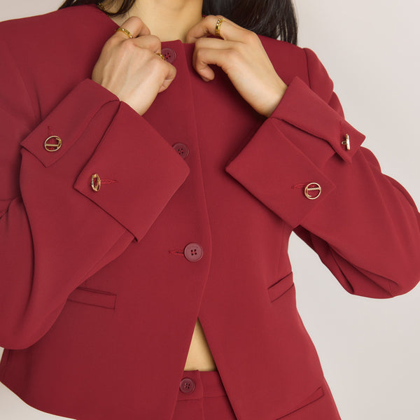 Lounge Underwear Structured Jacket - Wine