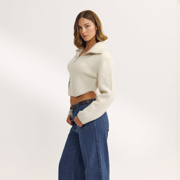 Lounge Underwear Structured Knitted Jacket - Cream