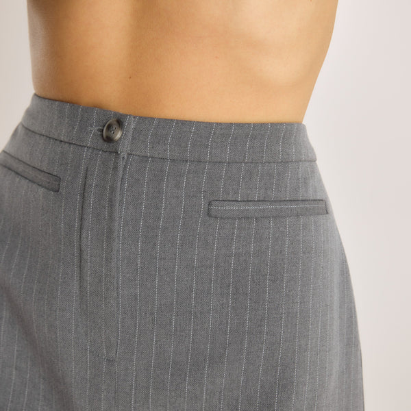 Lounge Underwear Structured Skirt - Grey Pinstripe