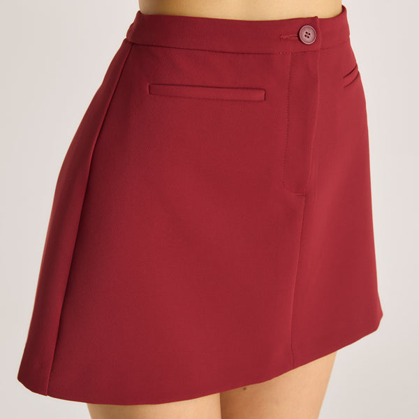 Lounge Underwear Structured Skirt - Wine