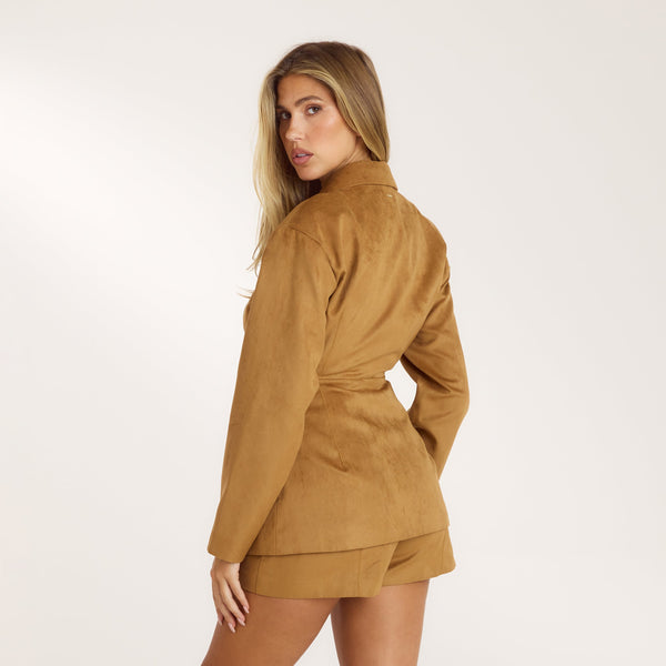 Lounge Underwear Suedette Blazer - Tan