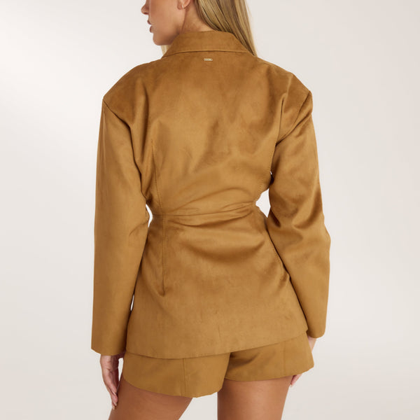 Lounge Underwear Suedette Blazer - Tan