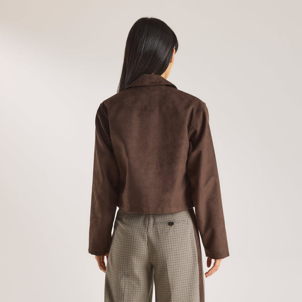 Lounge Underwear Suedette Jacket - Chocolate