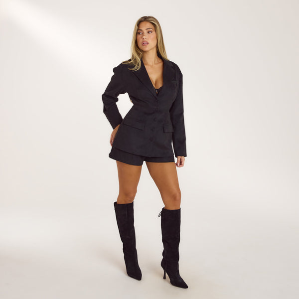 lounge underwear Suedette Shorts - Black