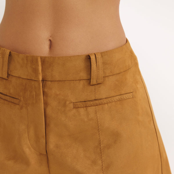 Lounge Underwear Suedette Shorts - Tan