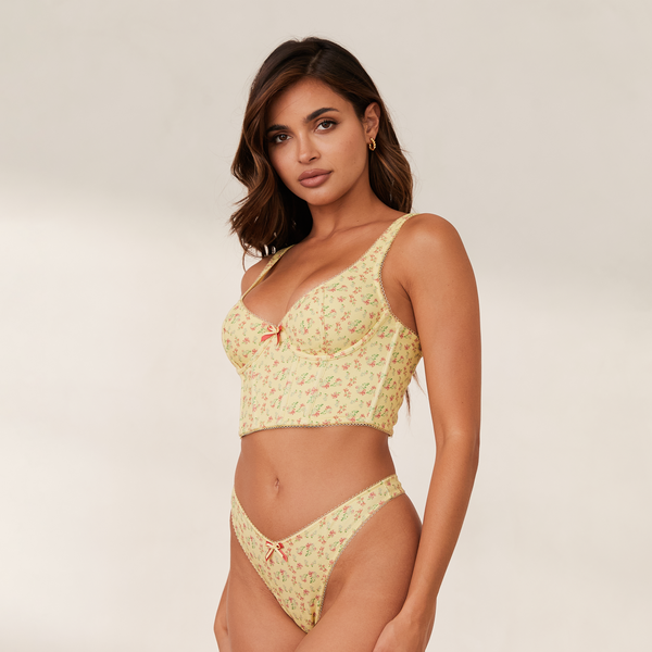 Lounge Underwear Sweet Longline Bra - Lemon Floral