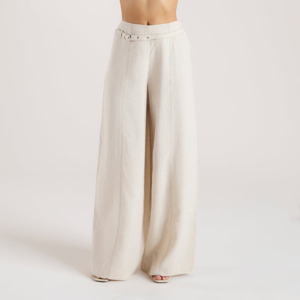 Lounge Underwear Tailored Linen Trousers - Cream