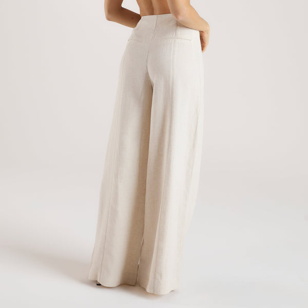 lounge underwear Tailored Linen Trousers - Cream