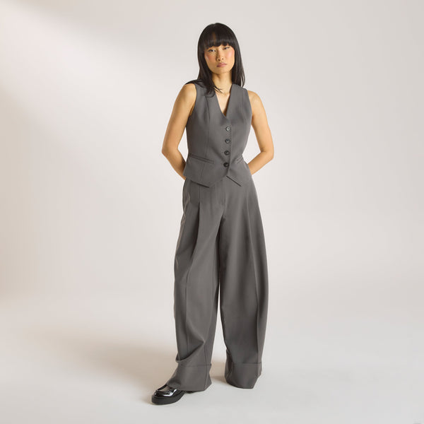 Lounge Underwear Tailored Waistcoat - Charcoal