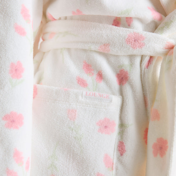 Lounge Underwear Towelling Bathrobe - Floral Print