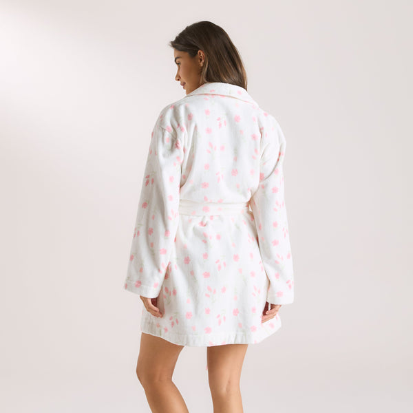 lounge underwear Towelling Bathrobe - Floral Print