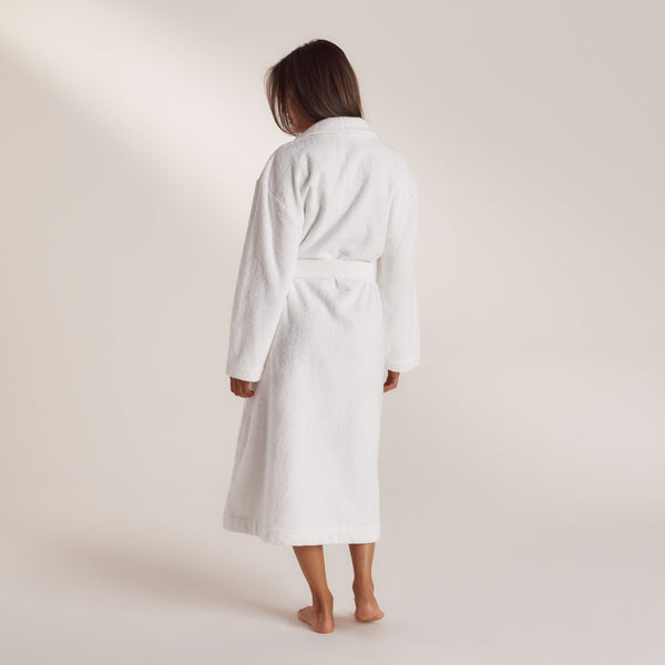 lounge underwear Towelling Dressing Gown - White