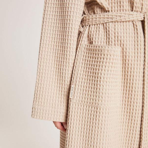 Lounge Underwear Waffle Dressing Gown - Mink