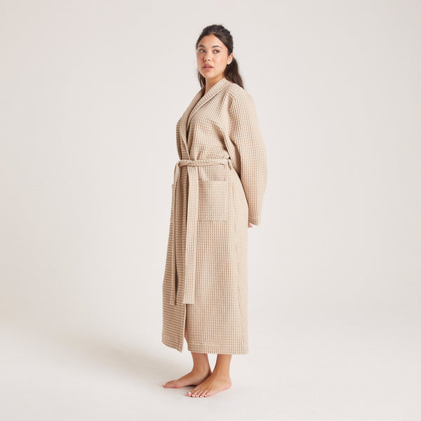 lounge underwear Waffle Dressing Gown - Mink