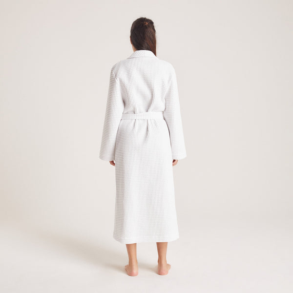 Lounge Underwear Waffle Dressing Gown - White