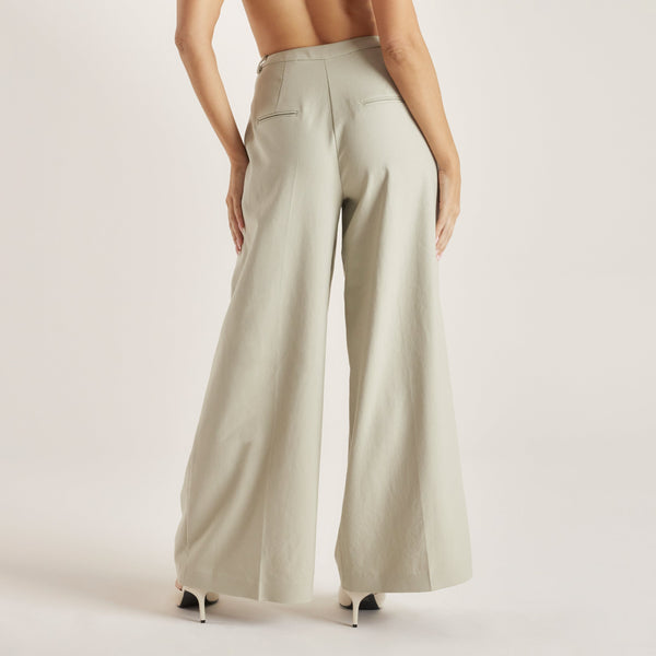 lounge underwear Woven Wide-Leg Trousers - Sage