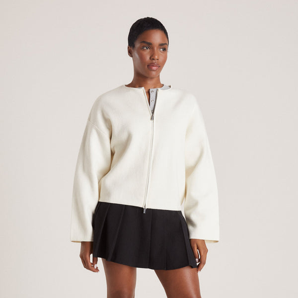 Lounge Underwear Zip-Up Cardigan - Creme