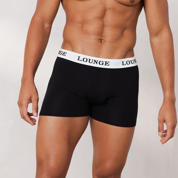 Lounge Underwear Men's Everyday Boxers (3 Pack) - Black