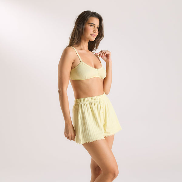 Lounge Underwear Pointelle Bralette - Buttercup Yellow