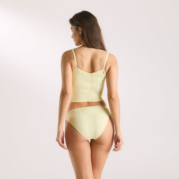 lounge underwear Pointelle Cami Pyjama Top - Buttercup Yellow