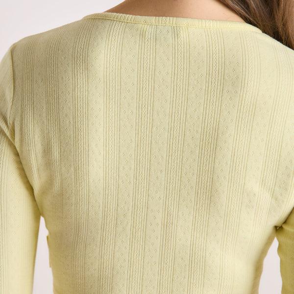Lounge Underwear Pointelle Cardigan - Buttercup Yellow