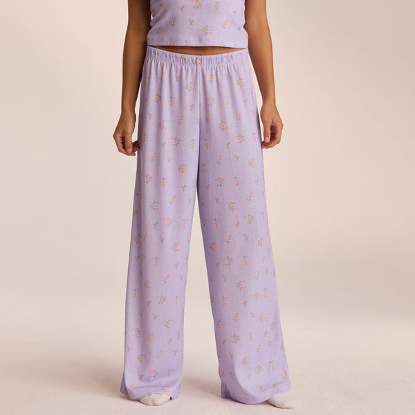 Lounge Underwear Pointelle Pyjama Bottoms - Lilac Floral