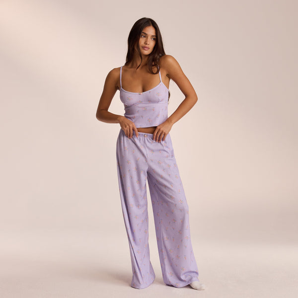 Lounge Underwear Pointelle Pyjama Bottoms - Lilac Floral