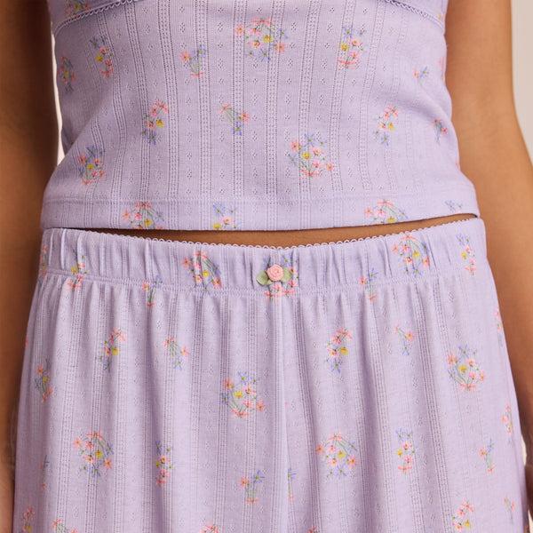 lounge underwear Pointelle Pyjama Bottoms - Lilac Floral