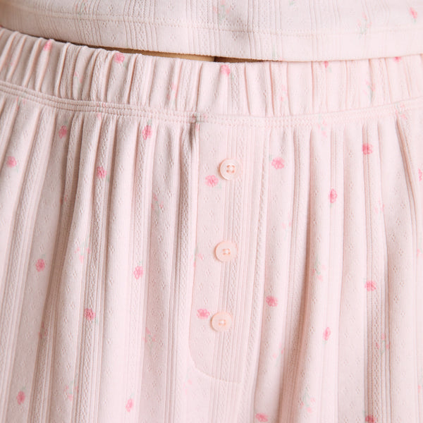 Lounge Underwear Pointelle Pyjama Bottoms - Pink Floral
