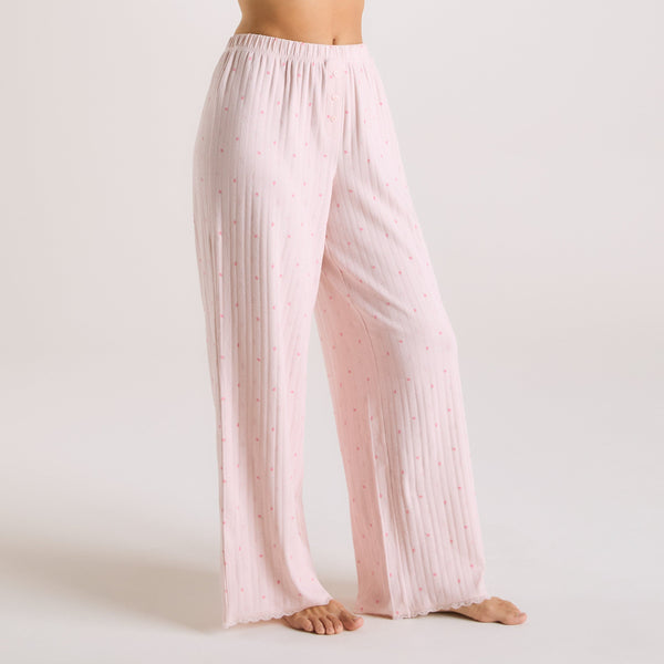Lounge Underwear Pointelle Pyjama Bottoms - Pink Floral