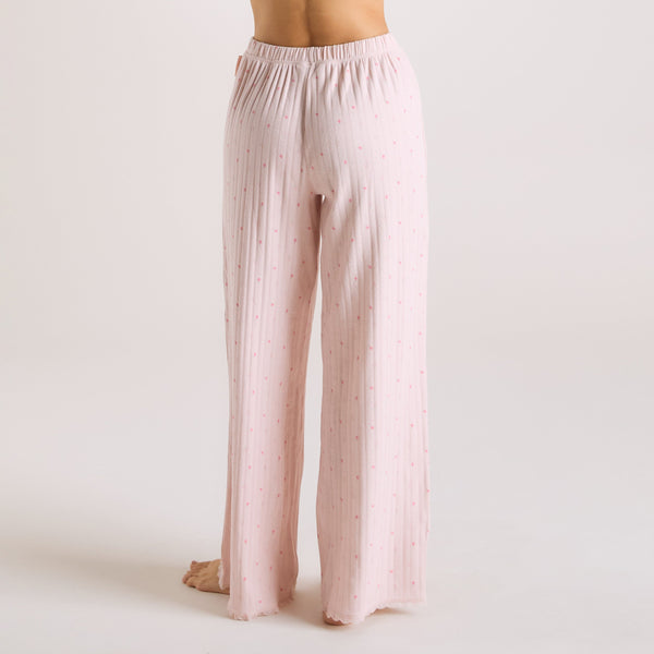 lounge underwear Pointelle Pyjama Bottoms - Pink Floral
