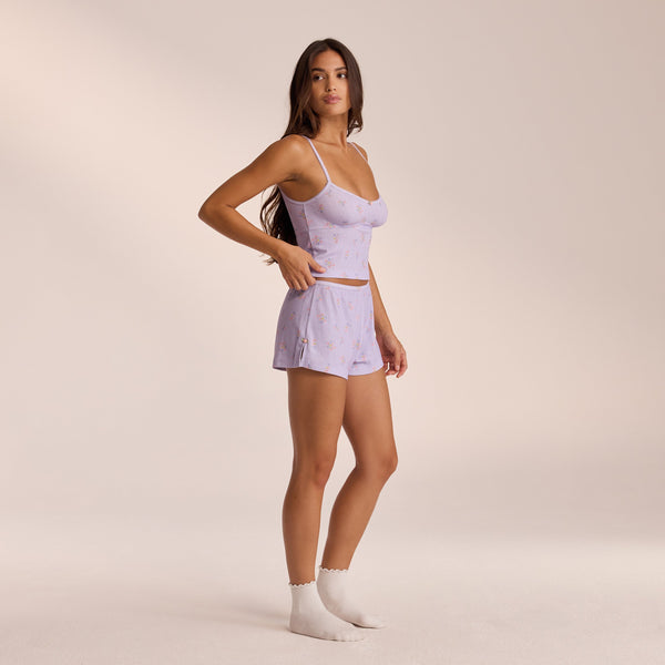 Lounge Underwear Pointelle Pyjama Shorts - Lilac Floral
