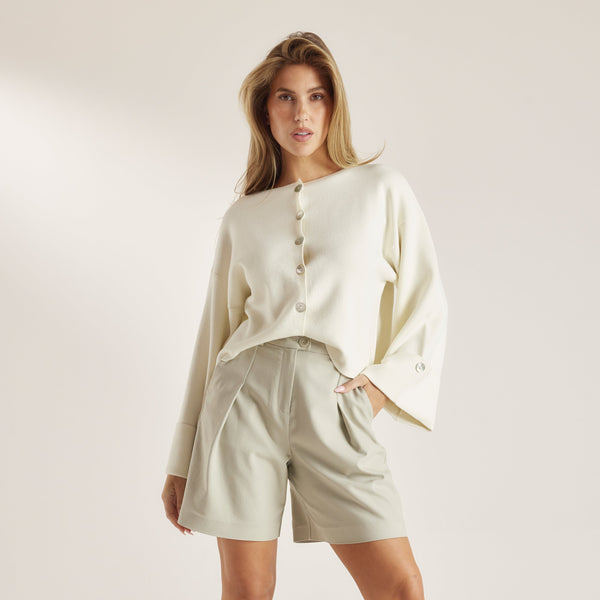 Lounge Underwear Relaxed-Fit Knitted Cardigan - Stone