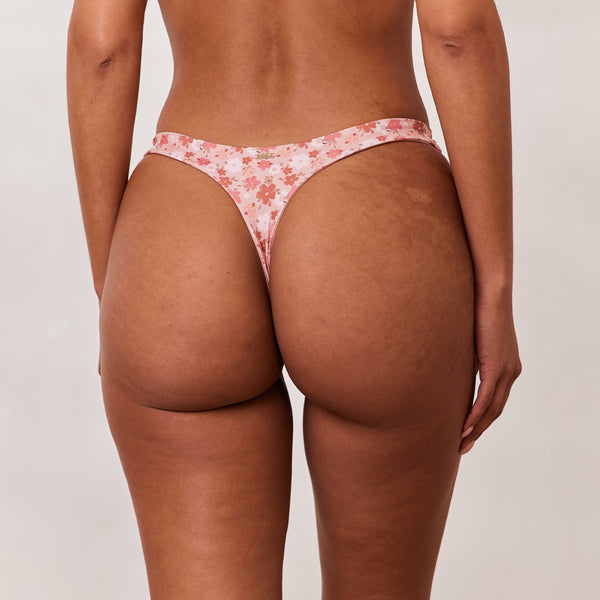 Lounge Underwear Reversible Bikini Thong - Pink/Floral