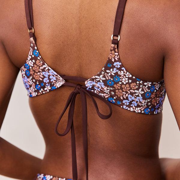 Lounge Underwear Reversible Underwire Bikini Top - Brown/Floral