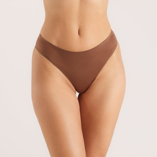 lounge underwear Seamless Bonded Brazilian Briefs (3-Pack) - Chestnut