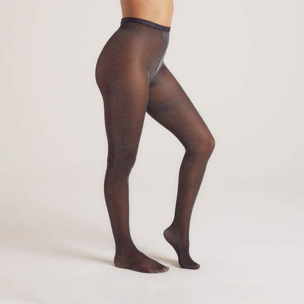 Lounge Underwear Sparkle Lurex Tights (40 Denier) - Black