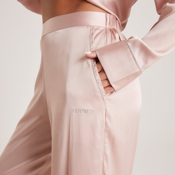 Lounge Underwear Sparkle Satin Pyjama Bottoms - Blush