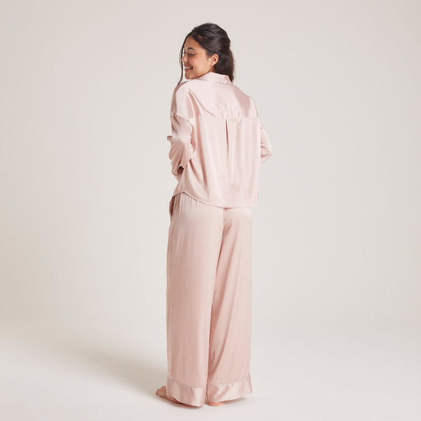 Lounge Underwear Sparkle Satin Pyjama Bottoms - Blush