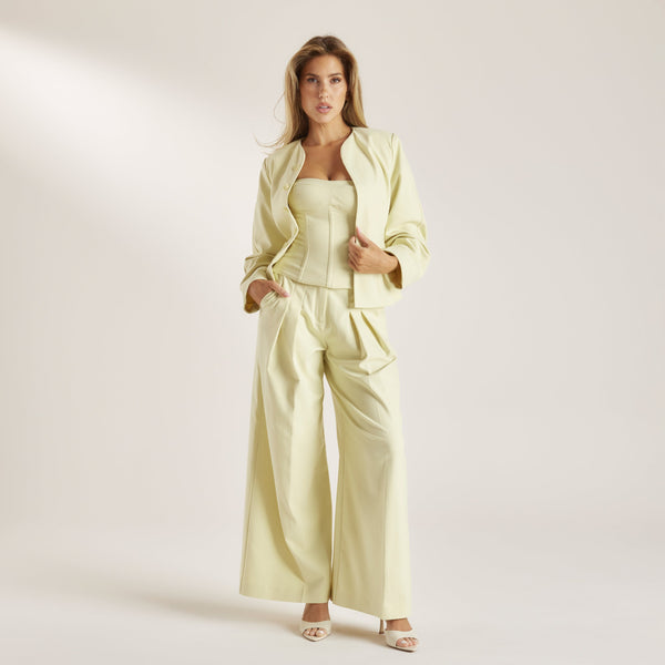 Lounge Underwear Woven Wide-Leg Trousers - Buttermilk