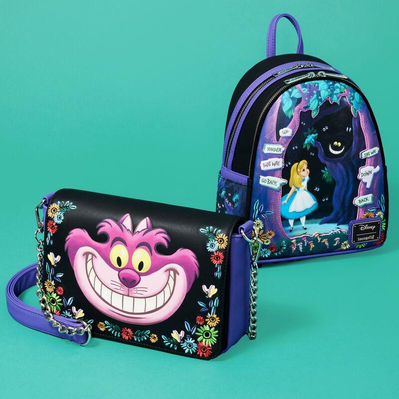 Loungefly Alice In Wonderland Cheshire Cat Tulgey Wood Crossbody Bag