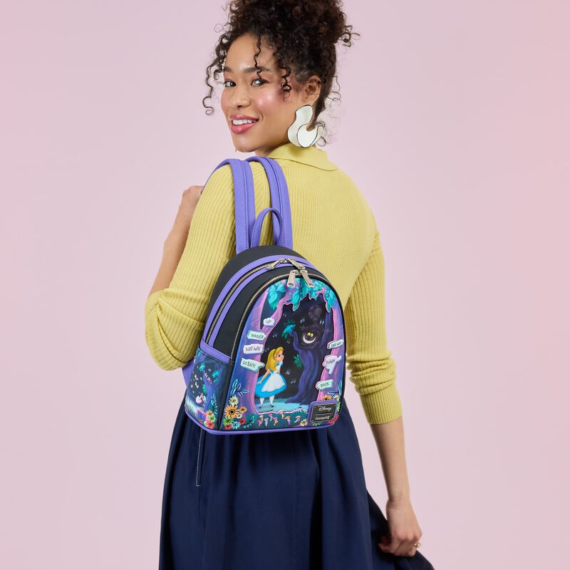 loungefly Alice in Wonderland Tulgey Wood Lenticular Mini Backpack